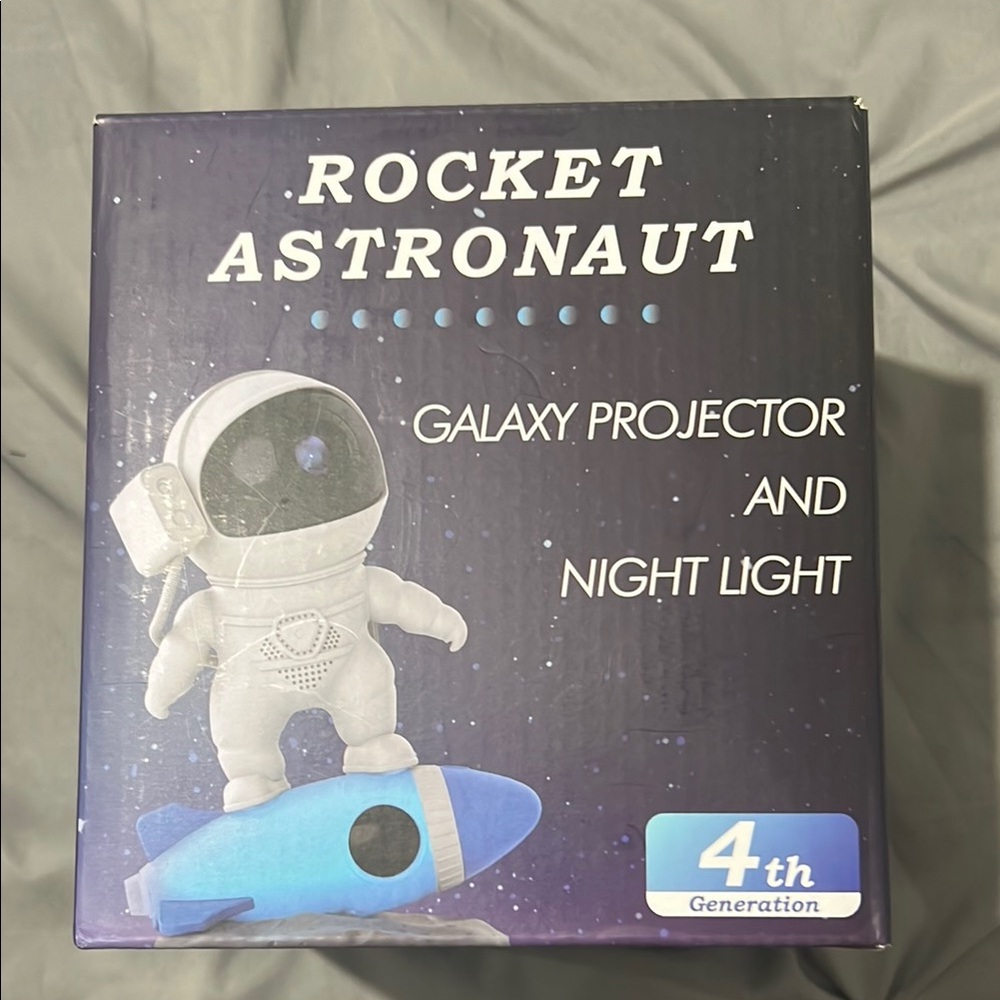 Rocket Astronaut Galaxy Projector and Night Light - Blue